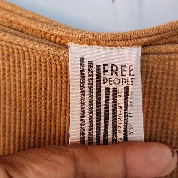 Free People Tan and White Ombre Long Sleeve Top, Small Size - Picture 4 of 7